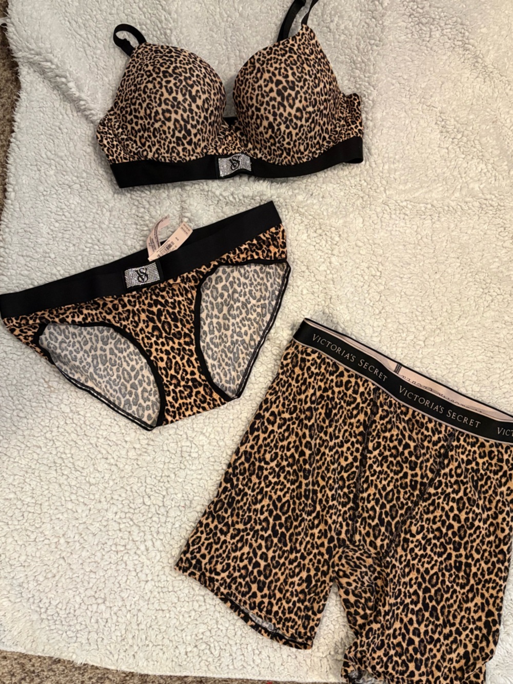 Victoria's Secret Leopard Print Intimates Set - Tan & Black
